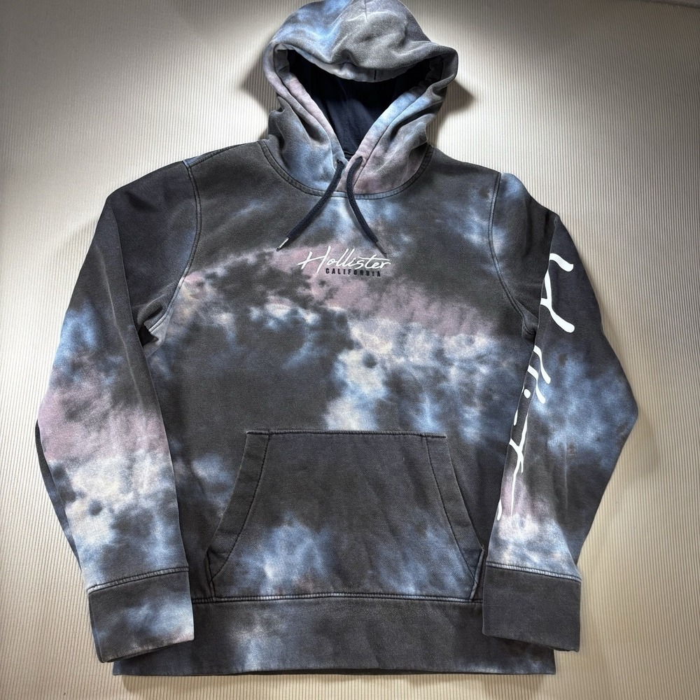 Hollister Hoodie Mens Med.  Black Galaxy Tie Dye Must Have Collection Skate Y2K